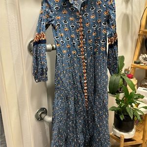Free people long sleeve print dress